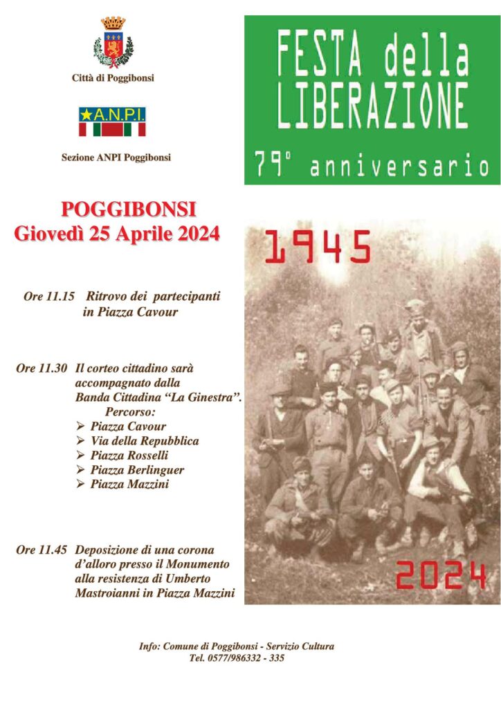 Provincia di Siena: Poggibonsi celebra il 79° anniversario della&nbsp;Liberazione