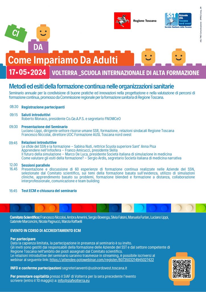 Siena, Formazione continua in sanità: esperti a confronto sulle pratiche più innovative. Partecipano anche i professionisti dell’Aou&nbsp;Senese