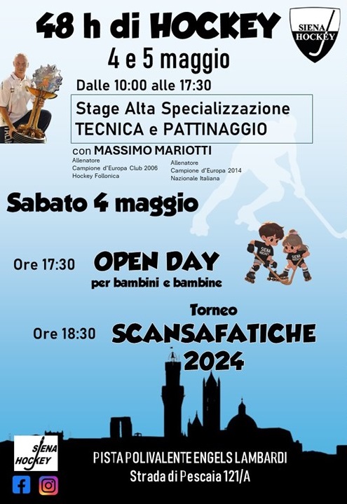 Siena: Quarantotto ore di hockey su&nbsp;pista