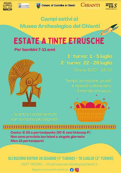 Provincia di Siena: Campi estivi al Museo Archeologico del Chianti di Castellina per un’estate a tinte etrusche