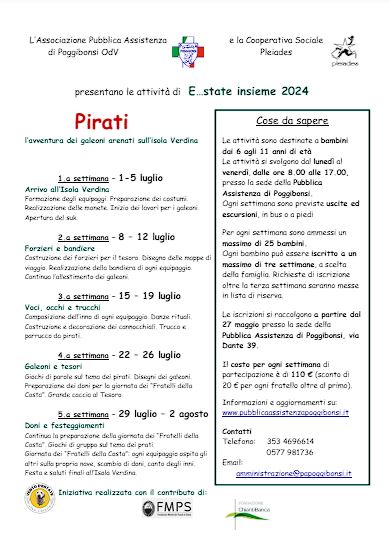 Provincia di Siena: Pubblica assistenza di Poggibonsi, restano pochi giorni per partecipare a “E…state insieme 2024”