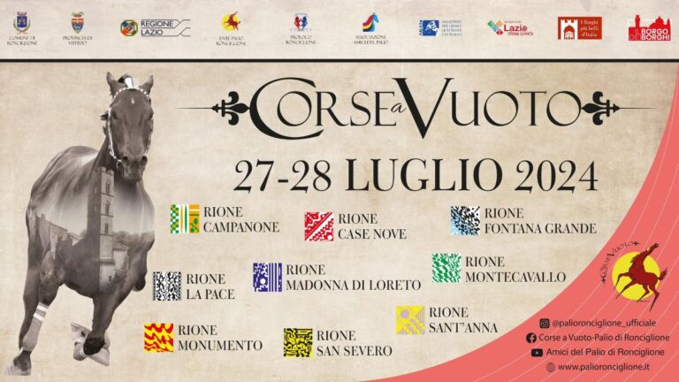 Palio di Ronciglione: ecco i cavalli partecipanti alle Corse a&nbsp;Vuoto