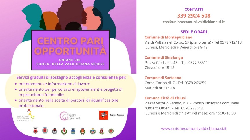 Provincia di Siena: Centro pari opportunità, ecco la nuova programmazione nella Valdichiana&nbsp;senese