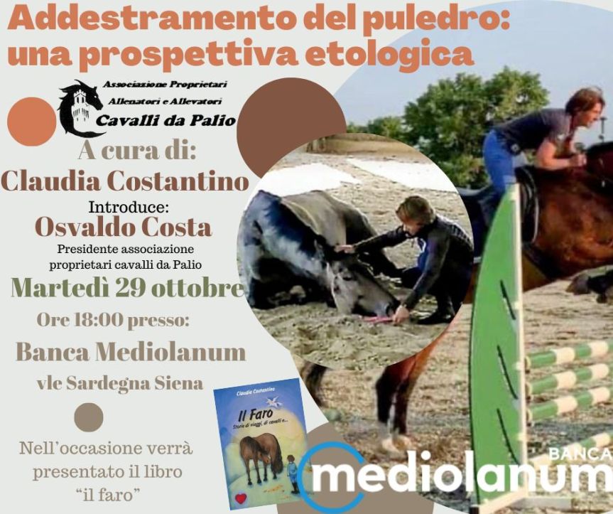 Palio di Siena: Cavalli, domani  29/10 un evento dedicato all’addestramento del&nbsp;puledro