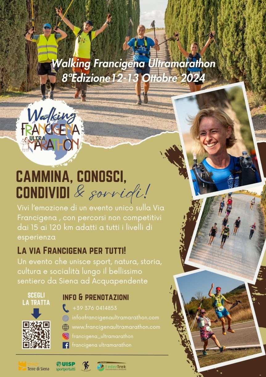 Siena: Walking Francigena Ultramarathon, tutto pronto per l’ottava&nbsp;edizione