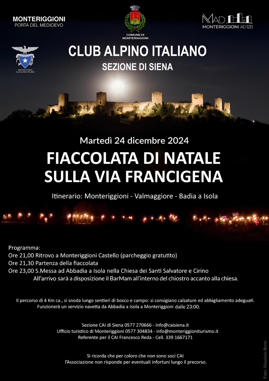 Provincia di Siena: Fiaccolata di Natale a Monteriggioni con il&nbsp;Cai