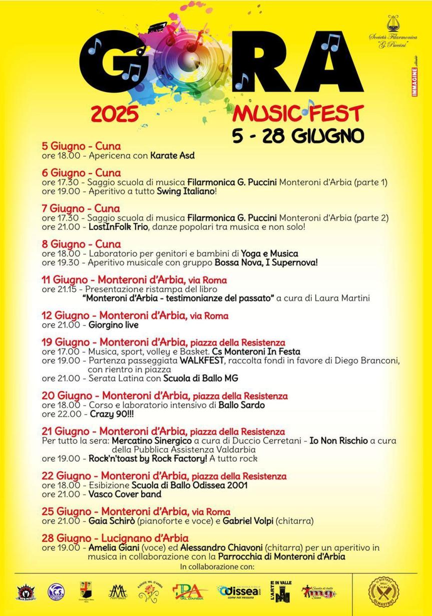 Provincia di Siena: Gora Music Fest, torna il festival di Monteroni&nbsp;d’Arbia