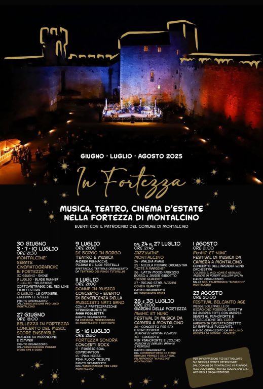 Provincia di Siena: Montalcino, tutti gli appuntamenti dell’estate “In&nbsp;Fortezza”