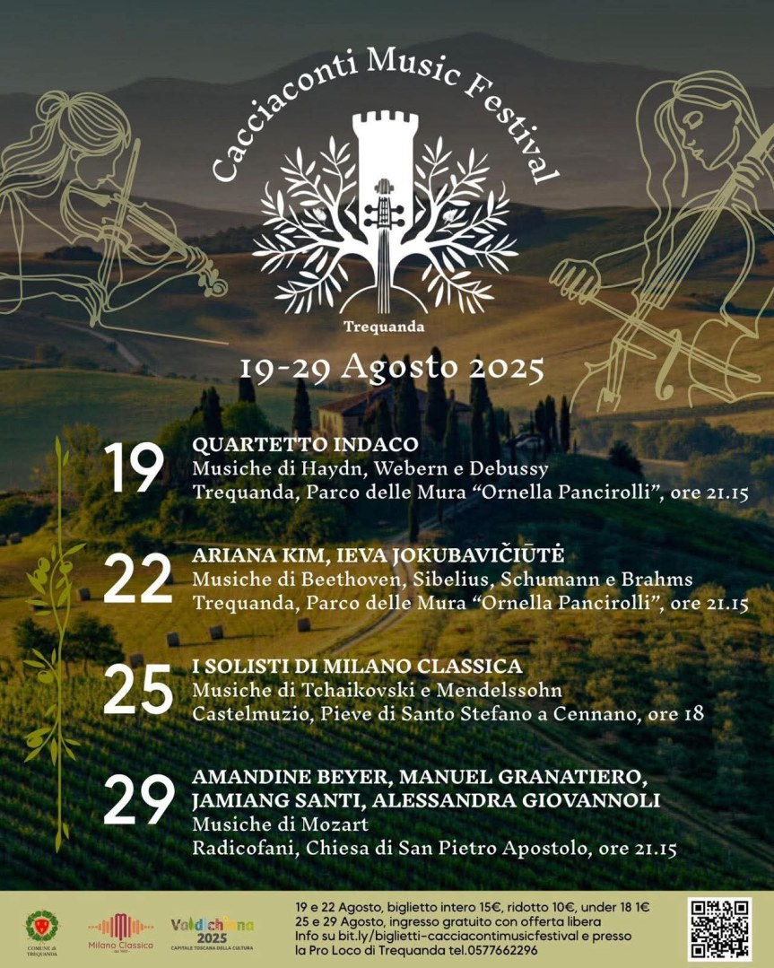 Provincia di Siena: Estate in musica tra Valdichiana e Val d’Orcia, debutta a Trequanda il Cacciaconti Music&nbsp;Festival