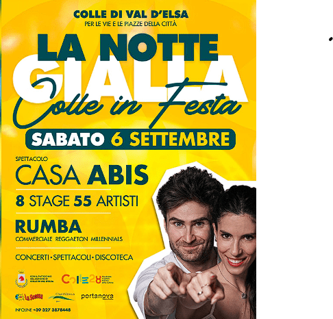 Provincia di Siena: Torna La Notte Gialla a Colle di Val d’Elsa, un appuntamento ormai fisso dell’estate colligiana