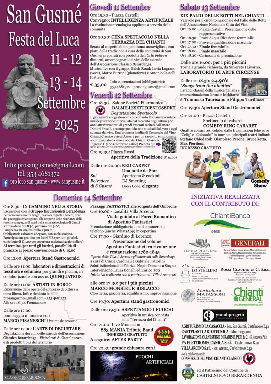 Provincia di Siena, San Gusmè: questo weekend torna la Festa del Luca tra cultura, arte, vino e&nbsp;tradizione