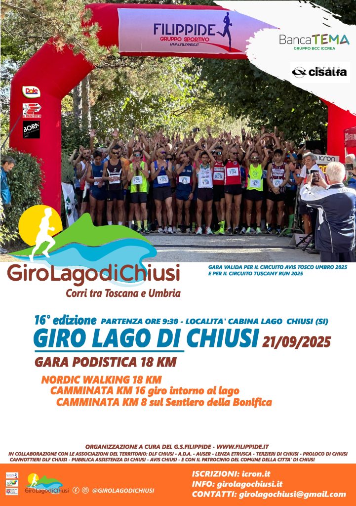 Siena, Podismo: Giro del Lago di Chiusi, il 21 settembre la 16esima&nbsp;edizione