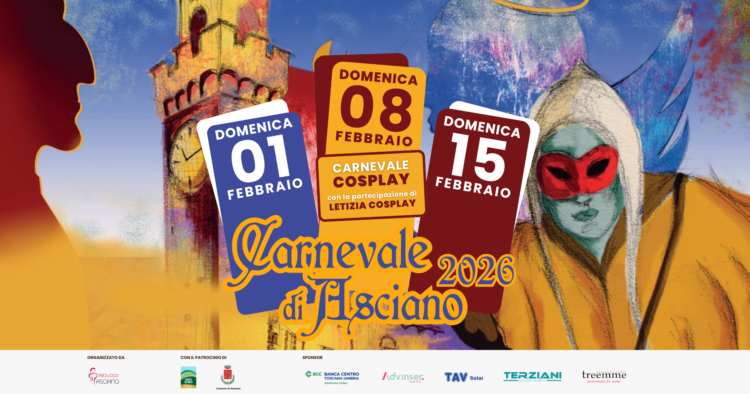 Provincia di Siena, Carnevale di Asciano 2026: fuoco, musica e maschere nel&nbsp;borgo